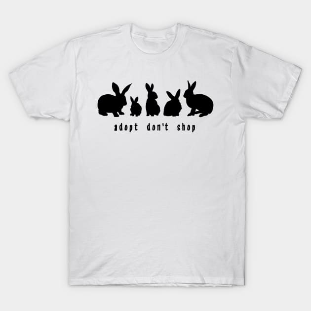 Adopt Don't Shop - Bunny Edition (Unisex Black) T-Shirt by Adopt Don't Shop